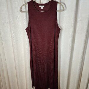 Dark Maroon Knit Dress, Sleeveless, Nine West, Large